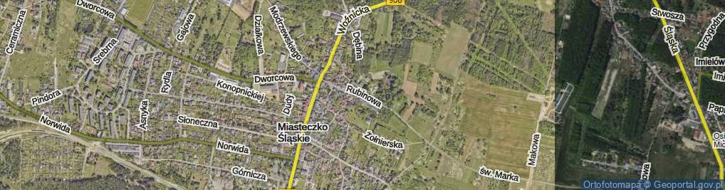 Zdjęcie satelitarne Rubinowa ul.